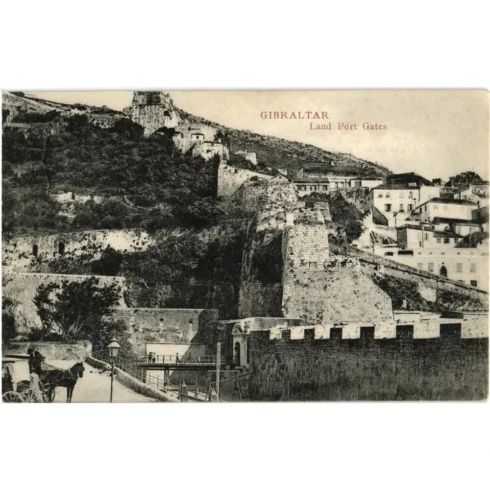 Land Port Gates Gibraltar Postcard